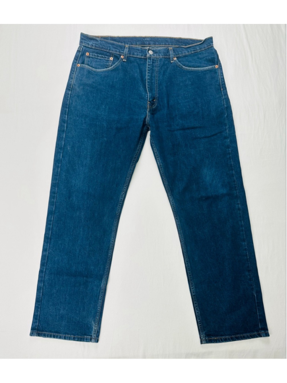 Levi’s 505 Regular Fit Jeans Dark Wash Stretch Denim W38 L30 Classic Straight Le - Picture 3 of 16